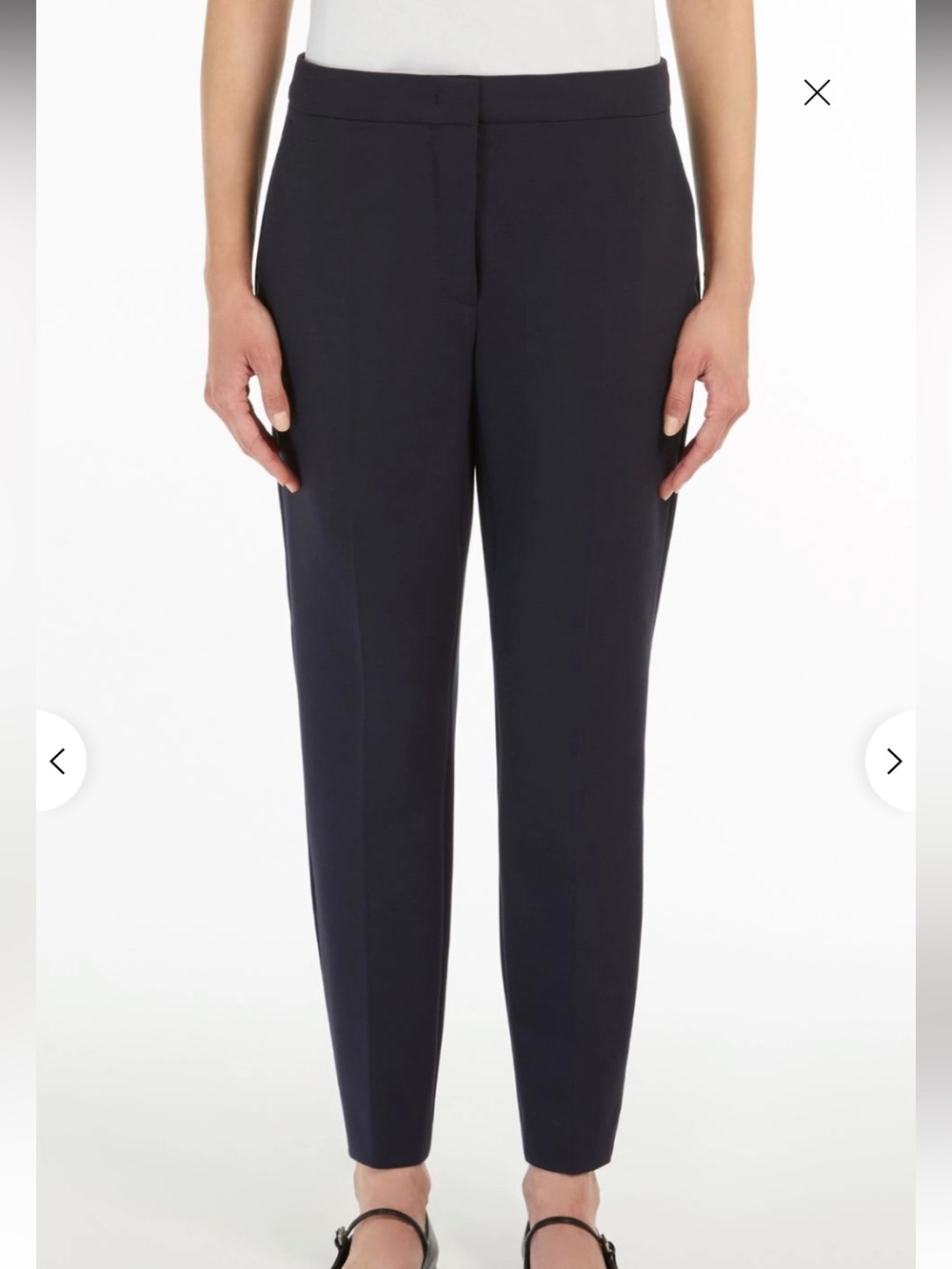 MaxMara Viscose Jersey Navy Tailored Trousers